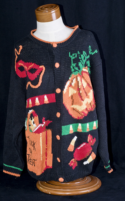 Halloween Alexandra Bartlett Halloween Trick or Treat Cardigan Sweater